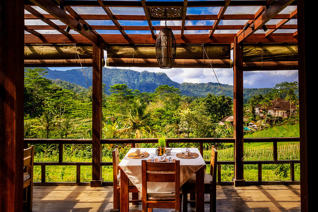 Restaurant in Sidemen, Karangasem, Bali, Indonesien, Asien