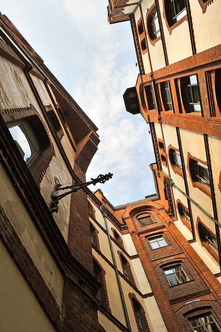 inner courtyard in the Speicherstadt (City of Warehouses), HafenCity quarter, Hamburg, Germany, Europe