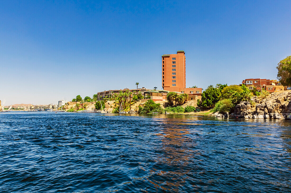 Blick auf das Old Cataract Hotel, Assuan, Ägypten