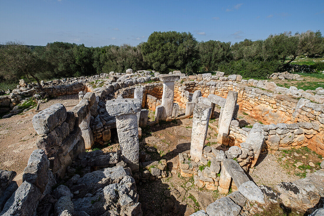 Cartailhac Circle, eisenzeitliches Wohnhaus, talayotisches Dorf Torre d'en Galmés, Alaior, Menorca, Balearen, Spanien