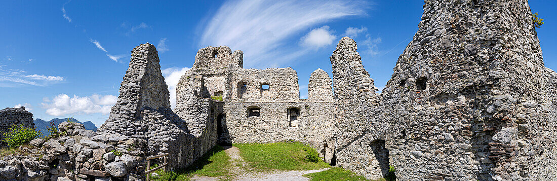  At the castle ruins of Hohenfreyberg in the Ostallgäu near Pfronten, Bavaria, Germany, Europe 