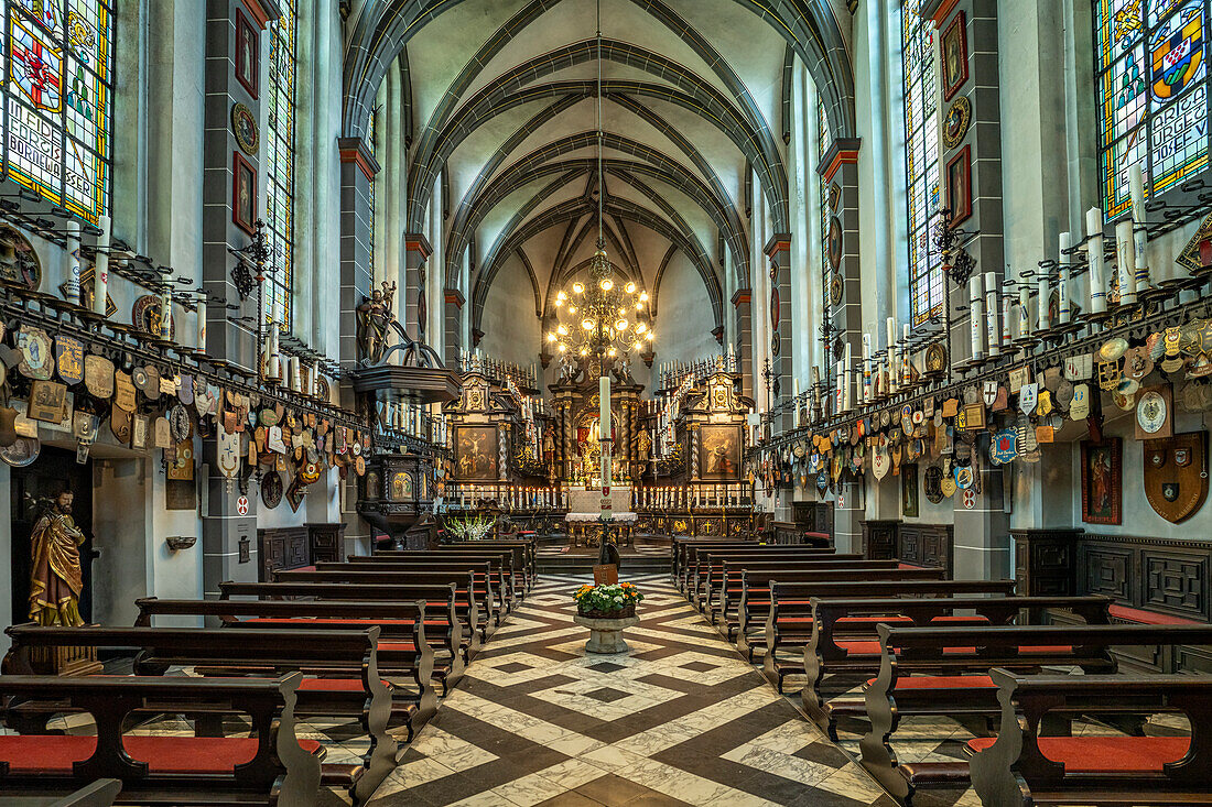  Interior of the pilgrimage church Kerzenkapelle in Kevelaer, Lower Rhine, North Rhine-Westphalia, Germany, Europe 