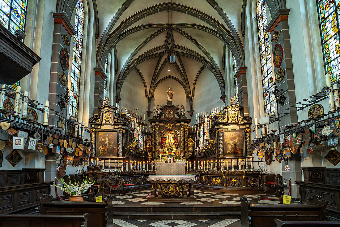  Interior of the pilgrimage church Kerzenkapelle in Kevelaer, Lower Rhine, North Rhine-Westphalia, Germany, Europe 