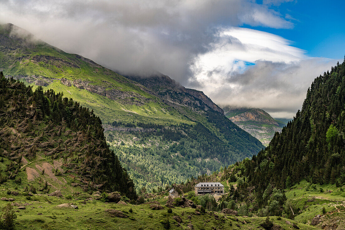  Hôtel du Cirque et de la Cascade in the Pyrenees National Park near Gavarnie-Gèdre, France, Europe 