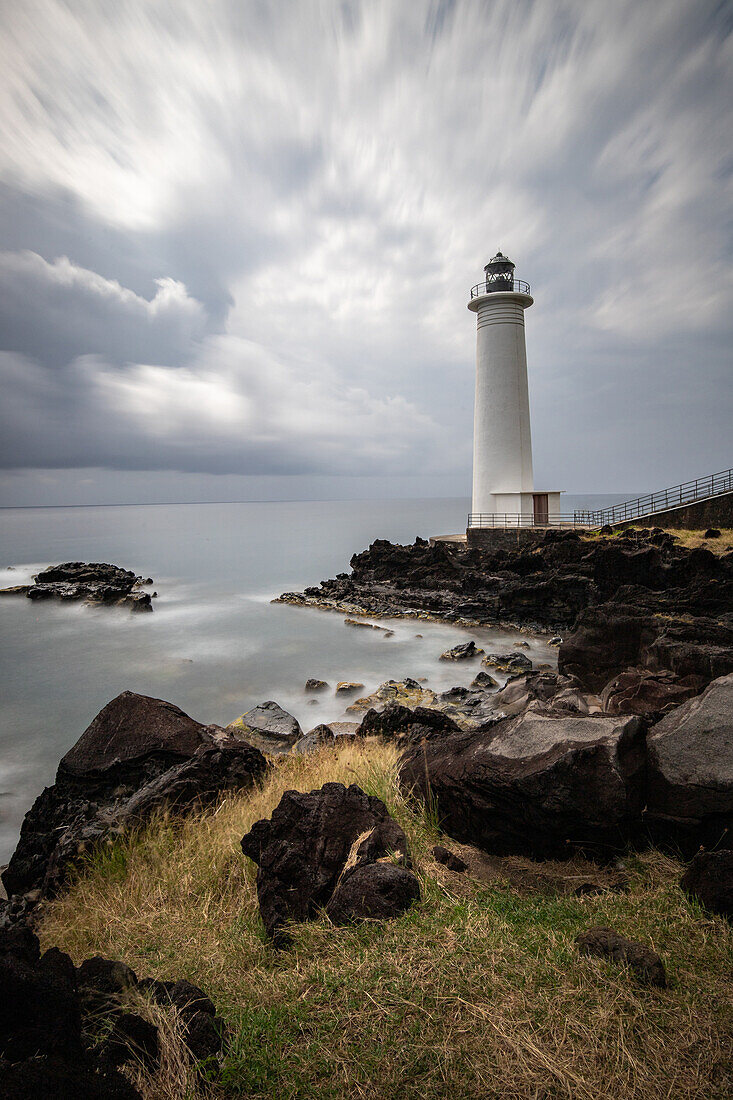 Le Phare du Vieux-Fort, Leuchtturm am Abend, Vieux-Fort, Guadeloupe Französische Antillen, Frankreich, Europa