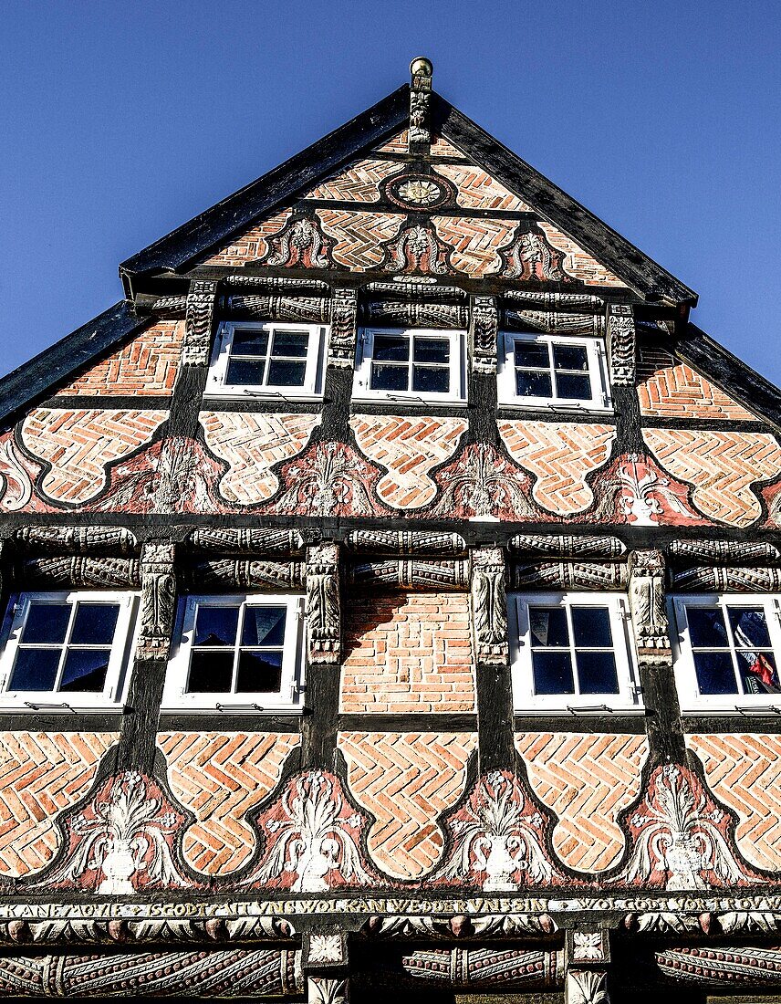  Furhmannshaus (1553) in Fischerstraße 3, old town of Buxtehude, Lower Saxony, Germany 