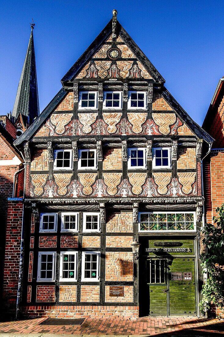  Furhmannshaus (1553) in the old town of Buxtehude, Fischerstraße 3, Buxtehude, Lower Saxony, Germany 