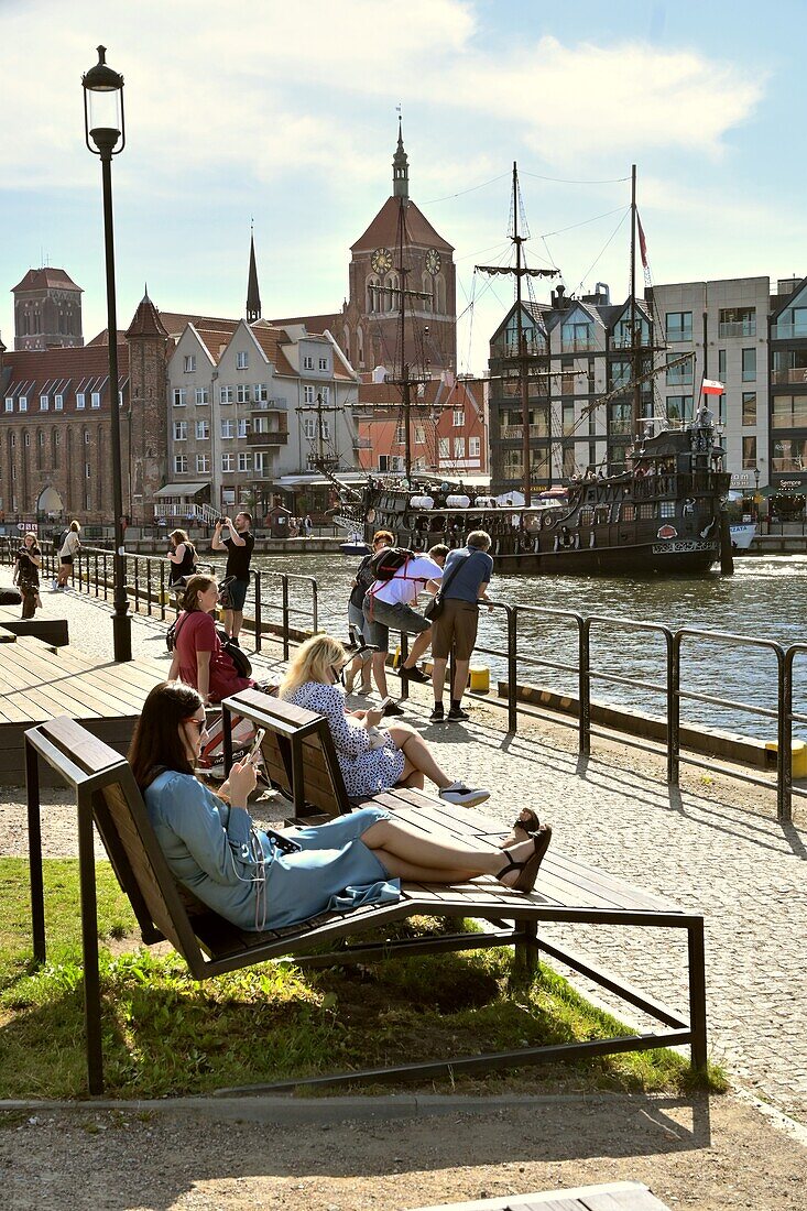  On the river bank of Olowianka, Gdansk, Baltic coast, Poland 