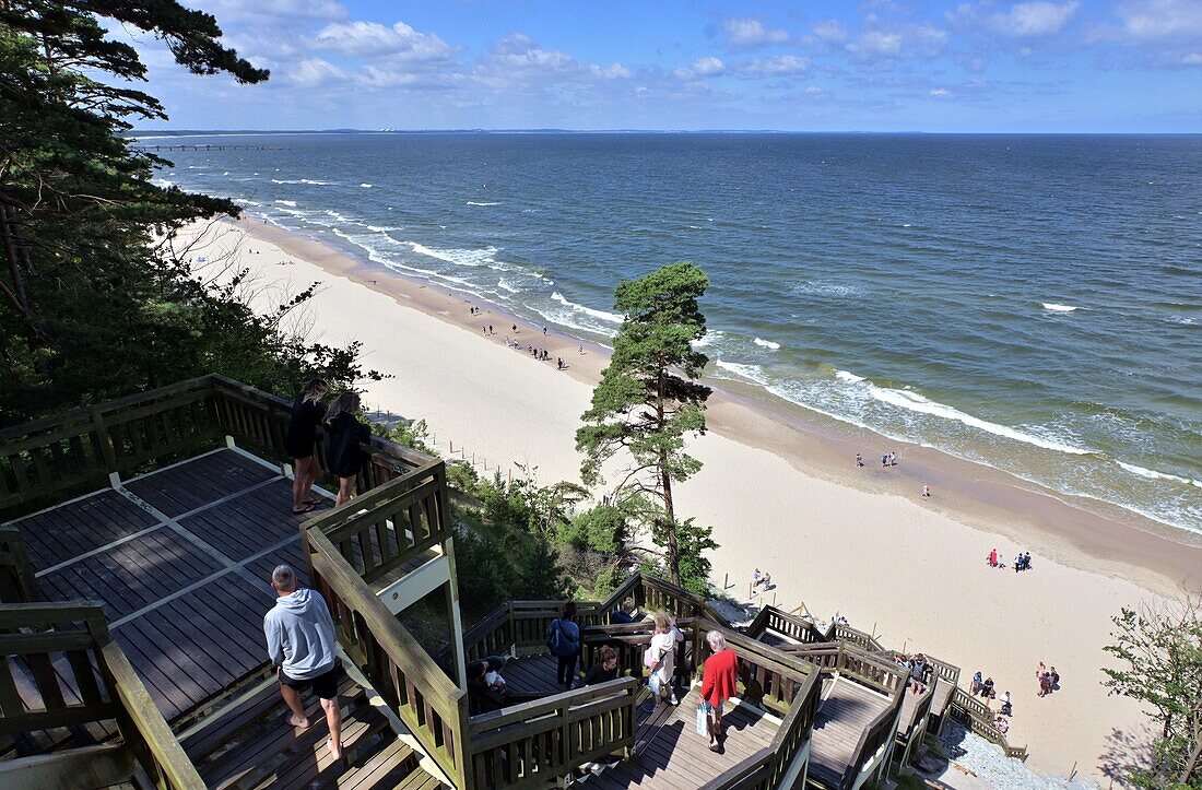  Beach steps at Wolinski National Park, Baltic coast, Poland 