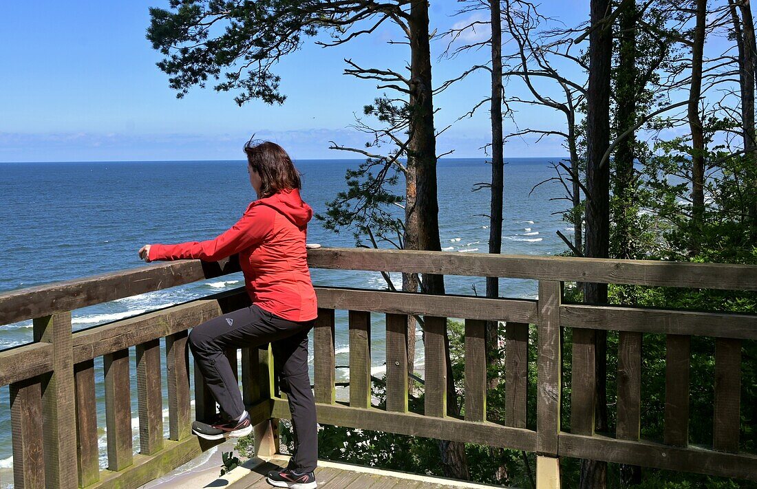  Beach steps at Wolinski National Park, Baltic coast, Poland 