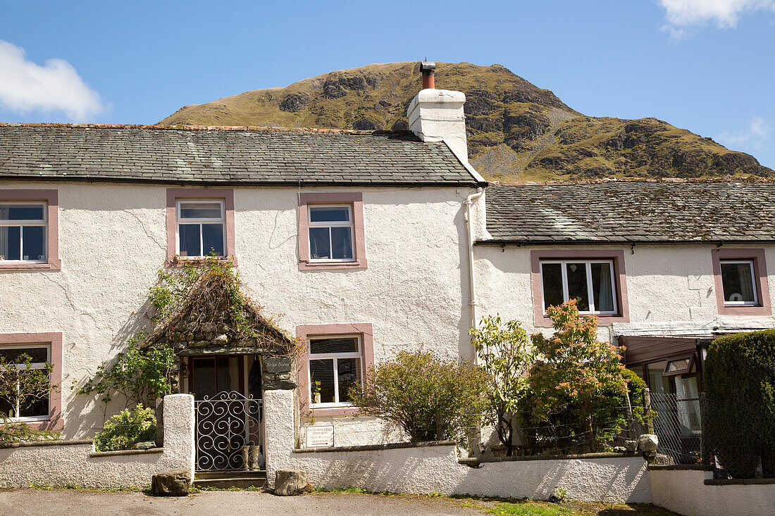 Houses in Buttermere village, Lake District national park, Cumbria, England, UK