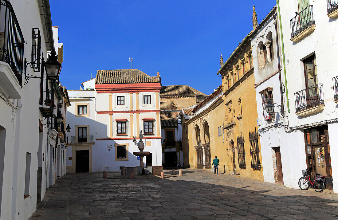 Historic buildings around Plaza del Potro square in old city part of Cordoba, Spain