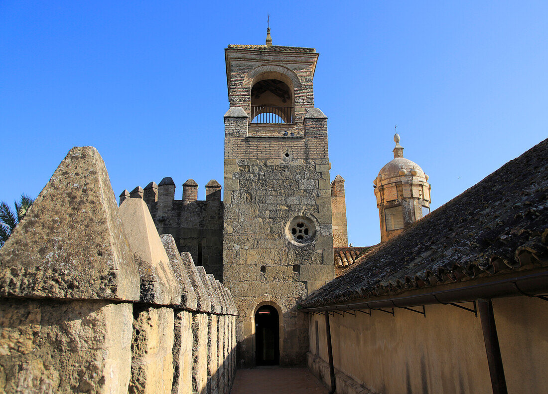  Turm und Stadtmauer in der Festung Alcazar, Cordoba, Spanien, Alcázar de los Reyes Cristianos 