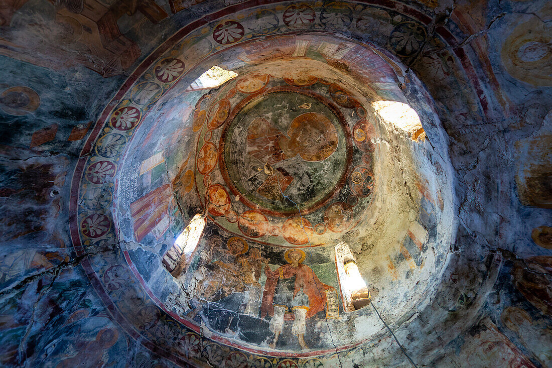 Interior of Greek Orthodox church of Saint Mary, or Panagia Monastery, Dhermi, Albania