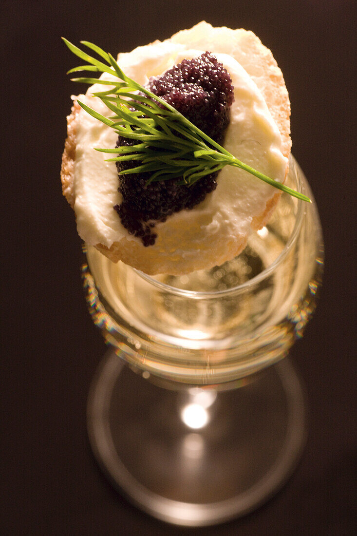  Cream cheese, caviar, tarragon 