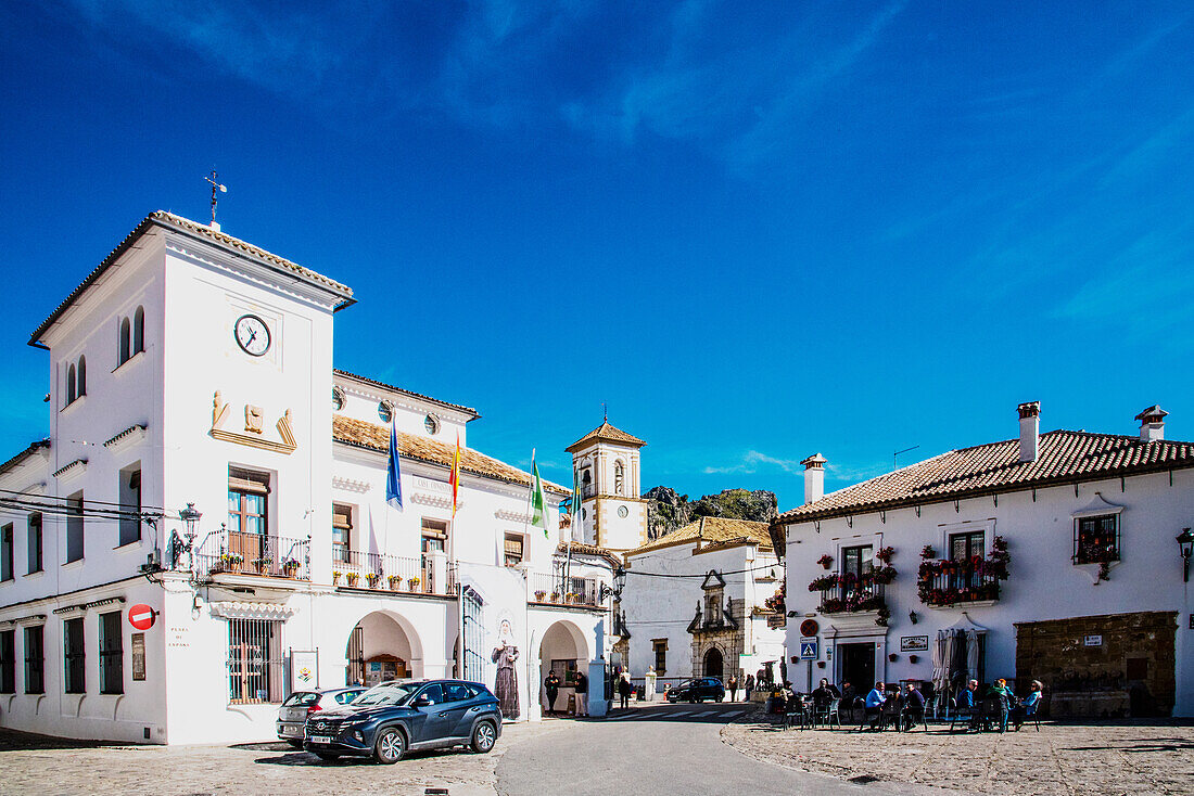  Grazalema, white village in the Sierra de Grazalema, city centre, province of Cadiz, Spain 