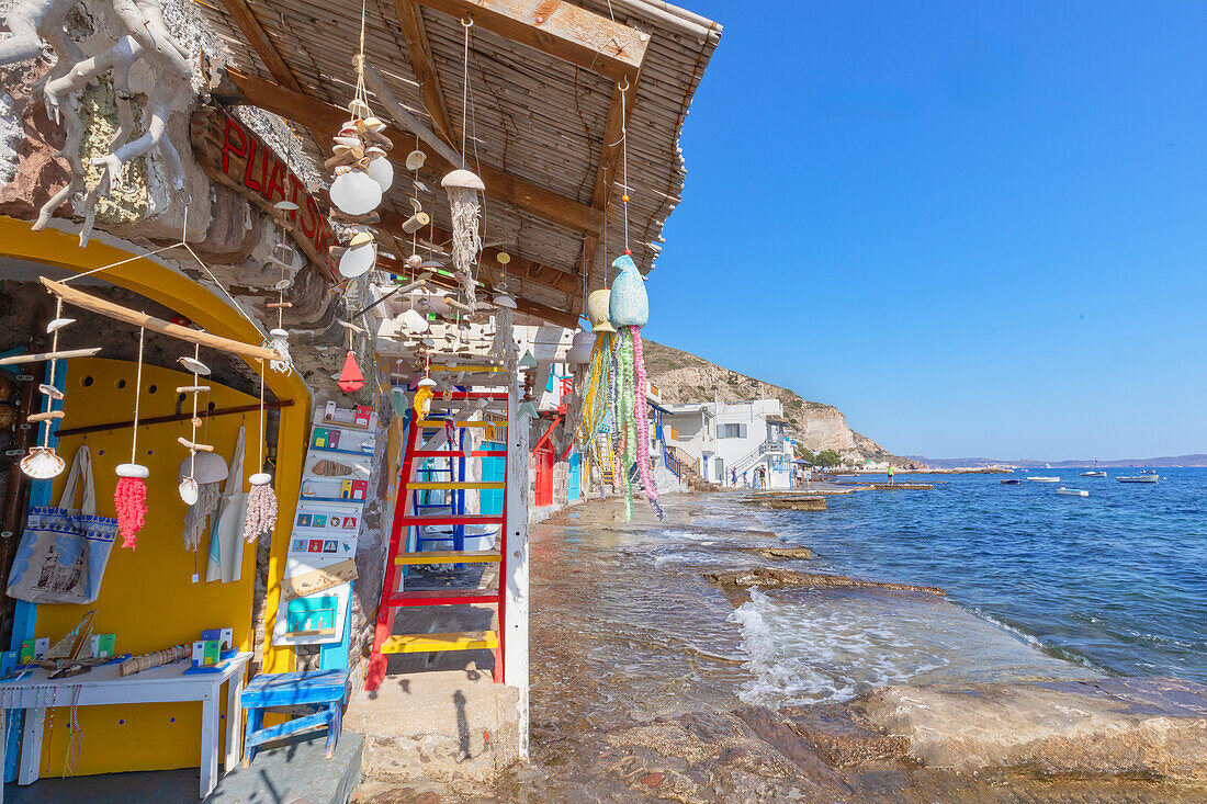  Fischerhäuser, Klima, Insel Milos, Kykladen, Griechenland 