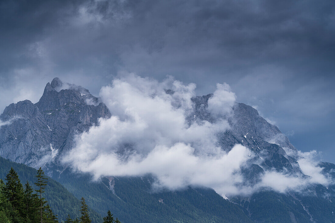  Thunderstorm in the Karwendel near Krün, Bavaria, Germany 