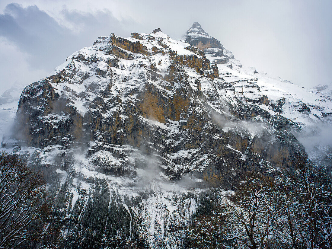  Schwarzmönch massif, Mürren, Bernese Oberland, Lauterbrunnen, Interlaken-Oberhasli, Canton of Bern, Switzerland, Alps, Europe 