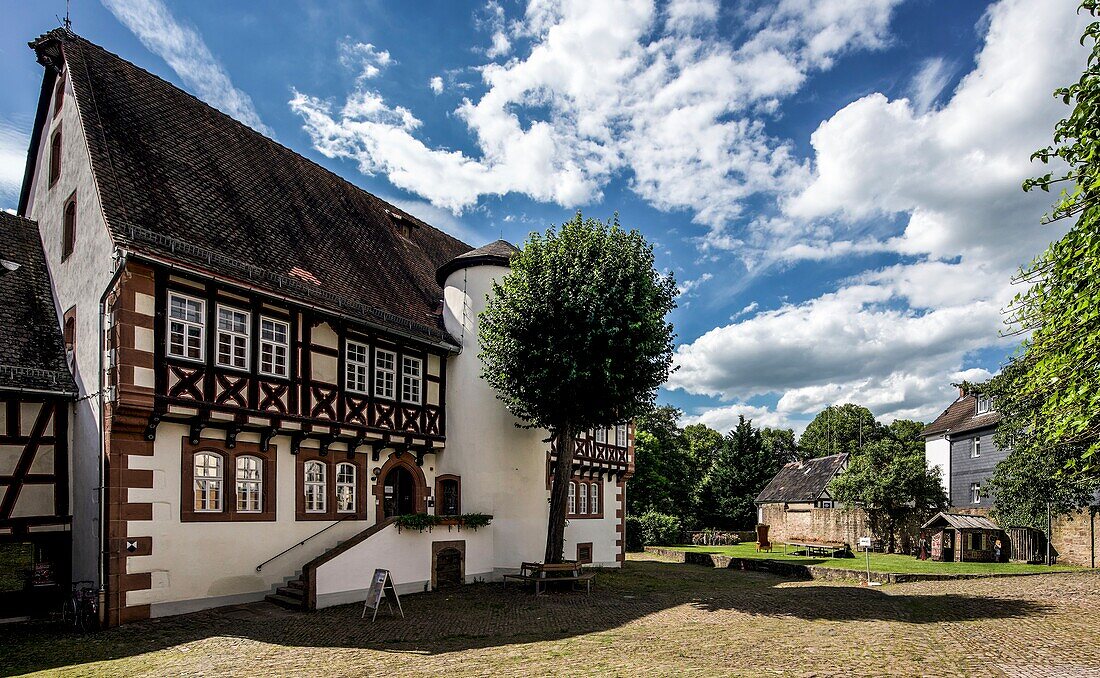  Historic office building, Brothers Grimm House, courtyard and garden, Steinau ad Straße, Hesse, Germany 