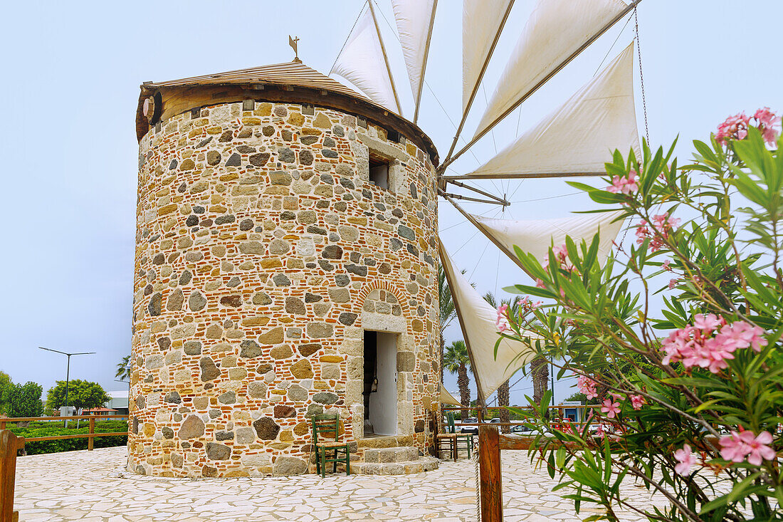  old windmill Tou Papa in Antimachia on the island of Kos in Greece 