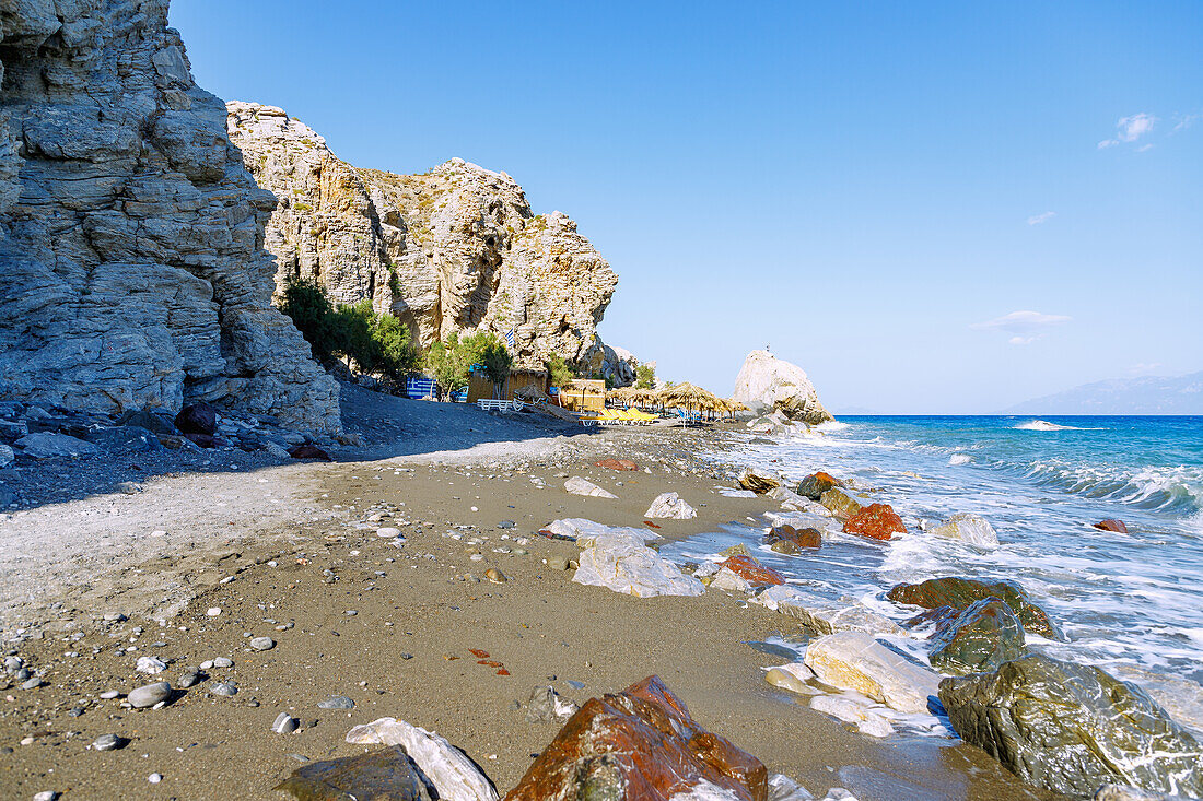  Sand and pebble beach Embros Thermes Beach on the island of Kos in Greece 