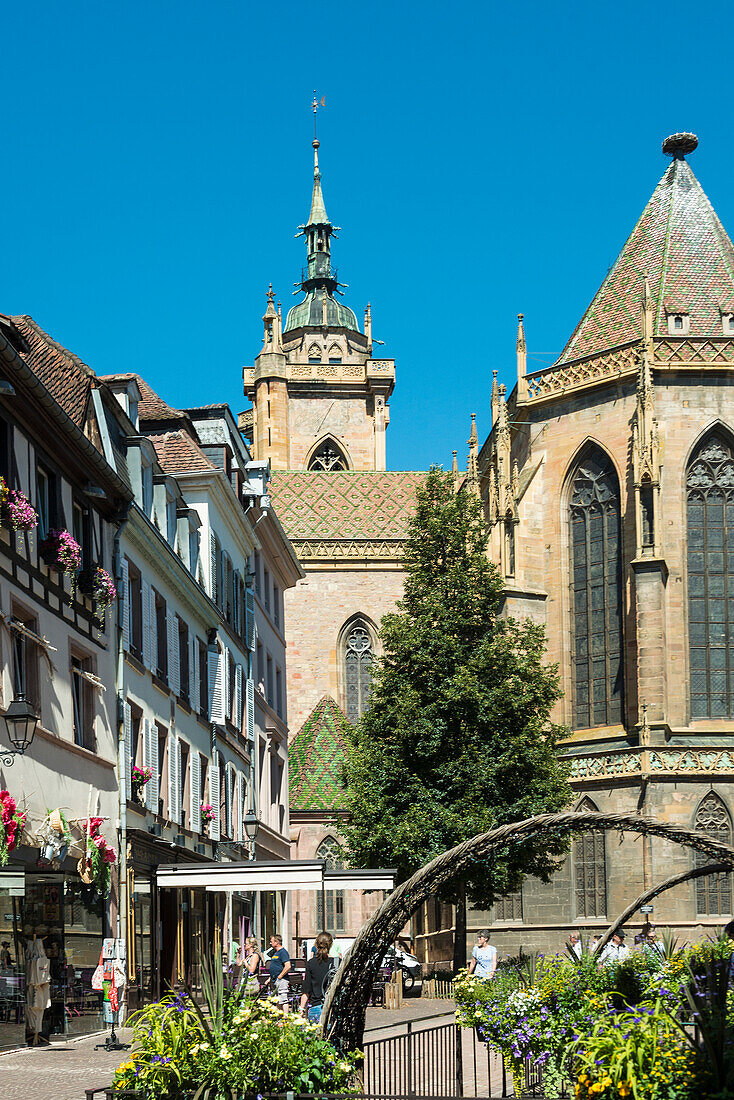 Altstadt mit Martinsmünster, Colmar, Elsass, Bas-Rhin, Grand Est, Frankreich