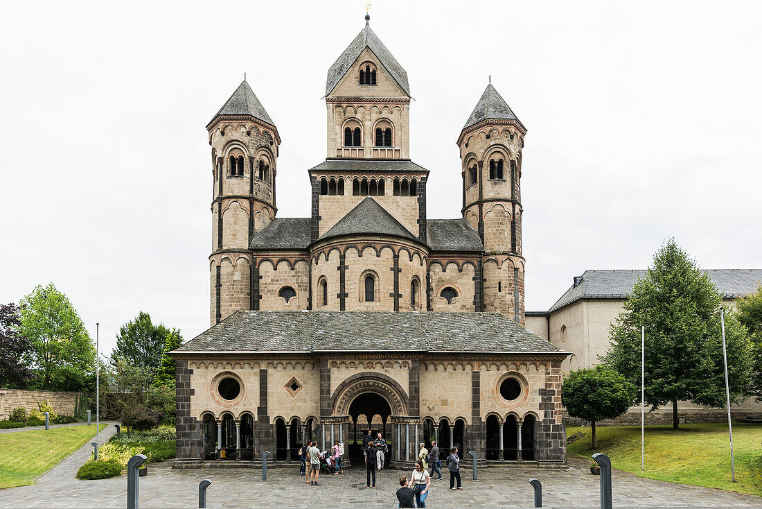  Romanesque monastery church, Benedictine Abbey of Maria Laach, Eifel, Rhineland, Rhineland-Palatinate, Germany 