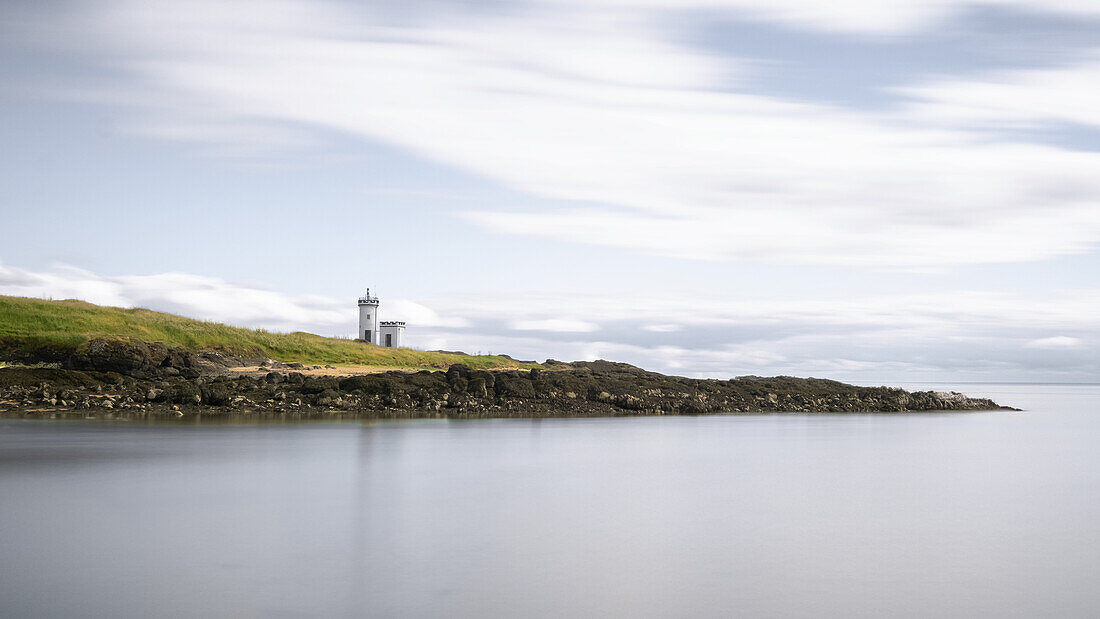  Panoramic shot of lighthouse, Elie Ness Lighthouse, Leven, East Lothian, Scotland, United Kingdom 