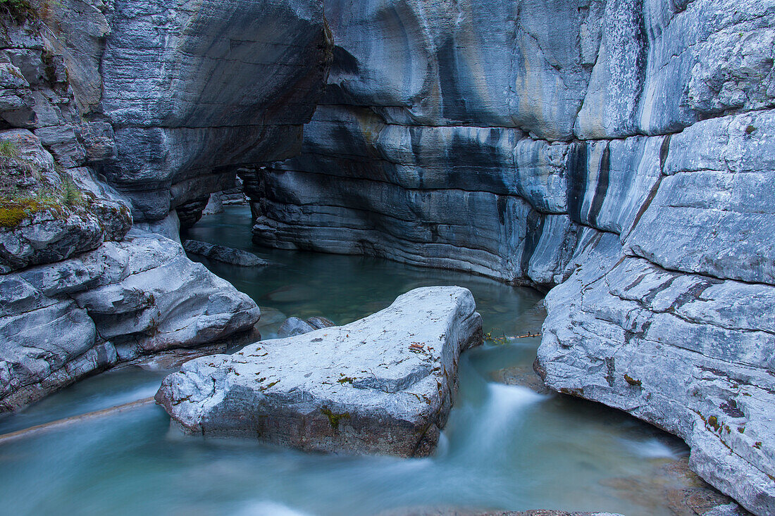 Bachlauf im Maligne Canyon, Jasper Nationapark, Alberta, Kanada