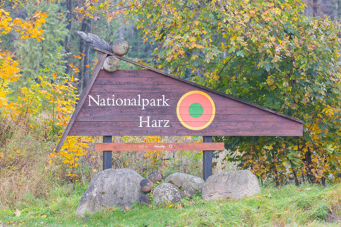  Sign, Harz National Park, Saxony-Anhalt, Germany 