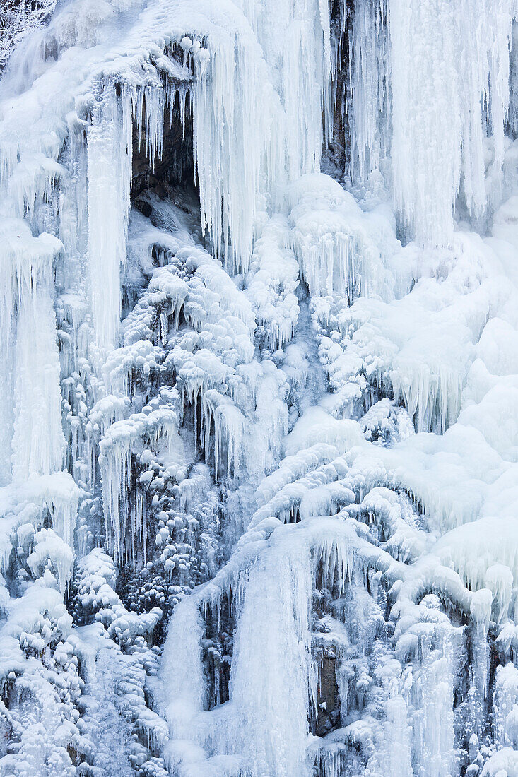  Radau waterfall, frozen waterfall, winter, Harz, Lower Saxony, Germany 