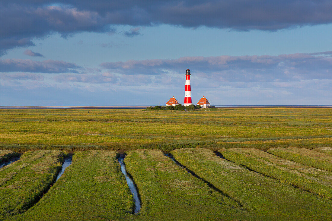  Westerhever Lighthouse, Wadden Sea National Park, North Frisia, Schleswig-Holstein, Germany 