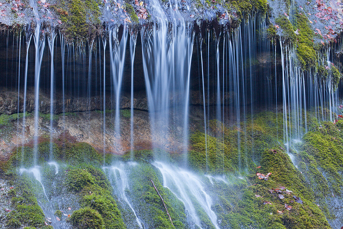  Schleierfaelle in the Wimbachklamm, autumn, Berchtesgaden National Park, Bavaria, Germany 