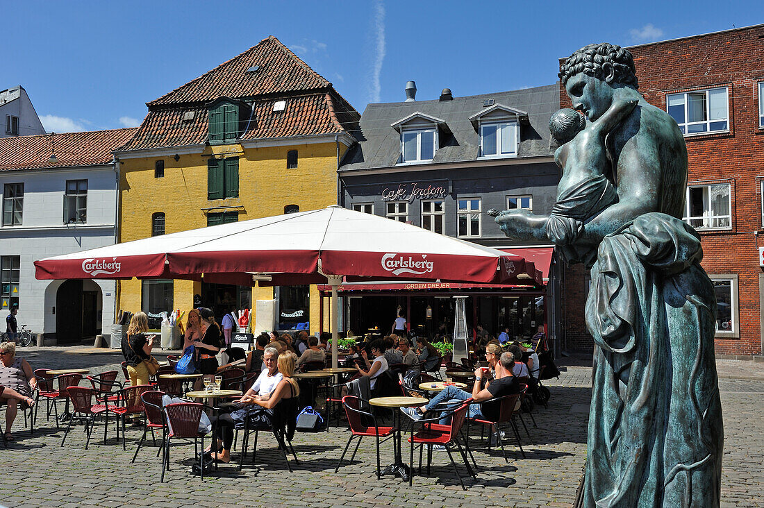 Cafe Jorden terrace, Badstuegade street, Aarhus, Jutland Peninsula, Denmark, Northern Europe