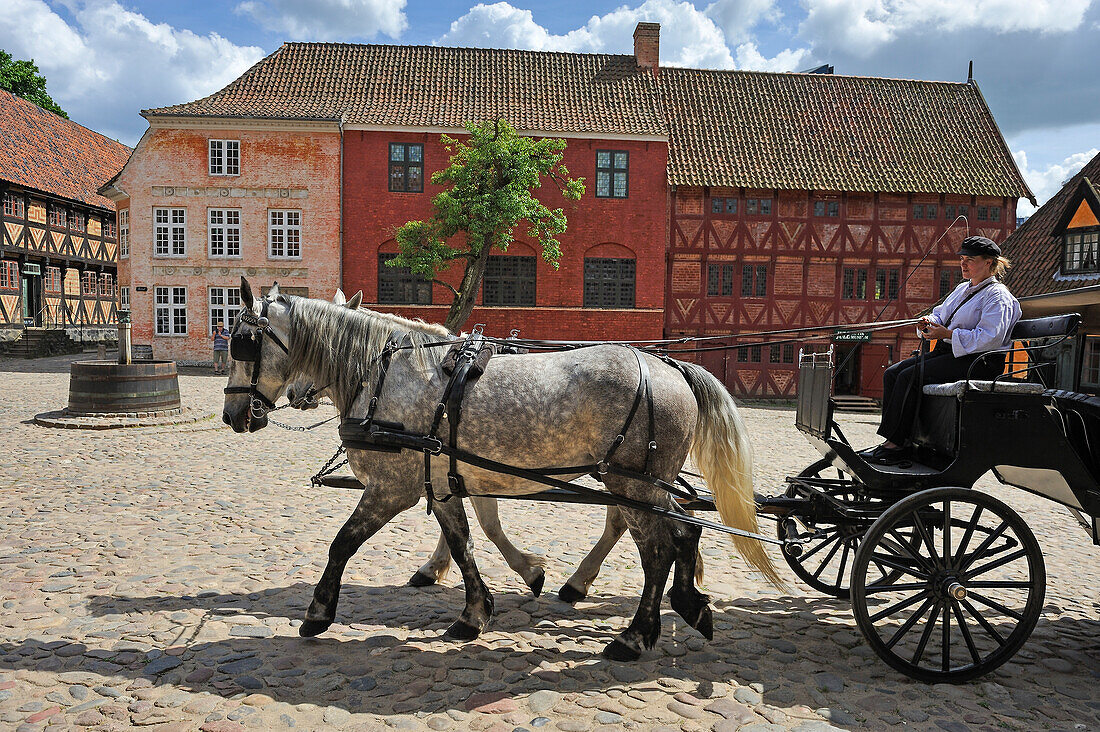 Den Gamle By or The Old Town, open air town museum that consists of 75 historical buildings collected from 20 townships in all parts of the country (originally erected between 17th and 20th century), Aarhus, Jutland Peninsula, Denmark, Northern Europe