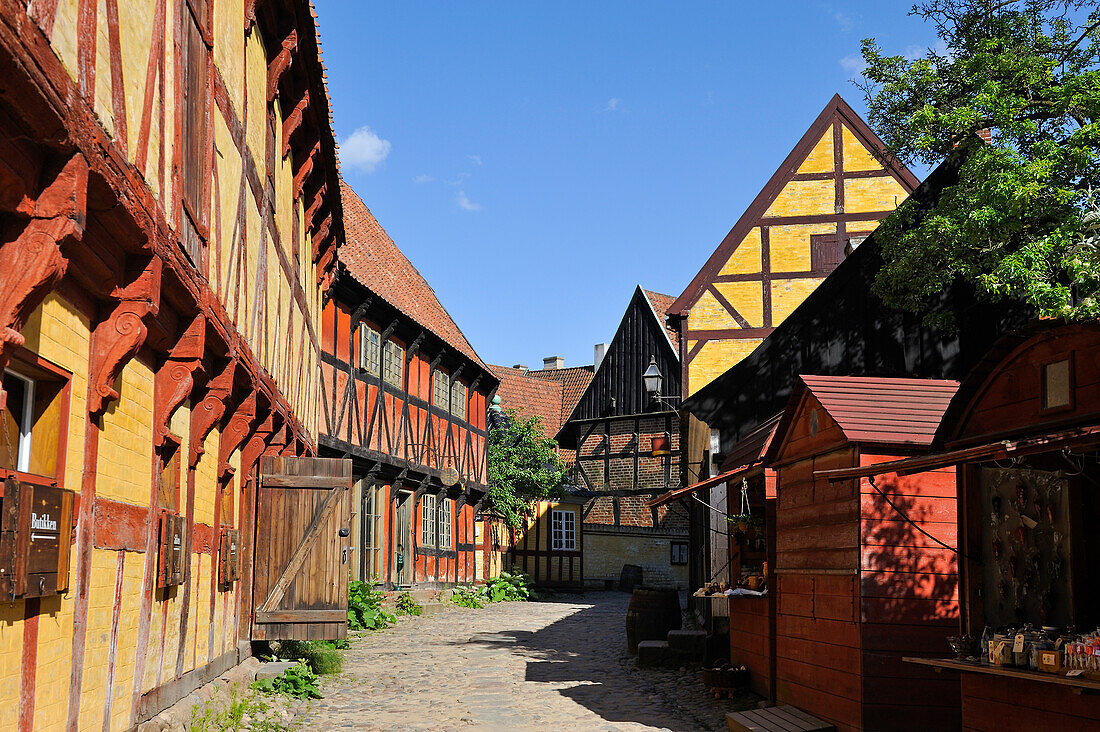 Den Gamle By or The Old Town, open air town museum that consists of 75 historical buildings collected from 20 townships in all parts of the country (originally erected between 17th and 20th century), Aarhus, Jutland Peninsula, Denmark, Northern Europe