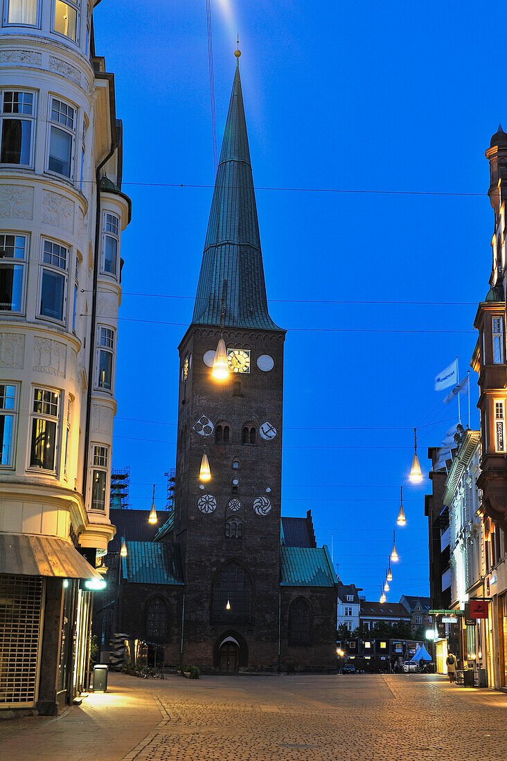 cathedral of Aarhus at night, Jutland Peninsula, Denmark, Northern Europe