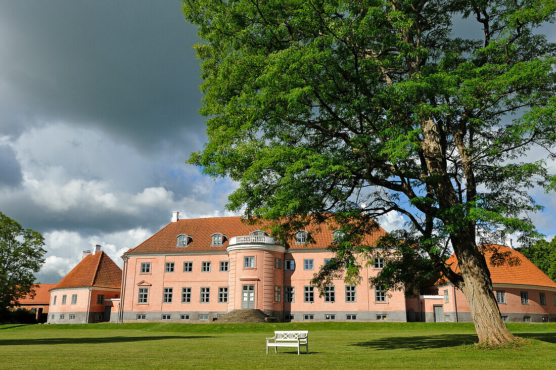 Moesgaard Manor, historical building housing the museum administration and Aarhus University offices and student facilities, located at Hojbjerg in the suburb of Aarhus, Jutland Peninsula, Denmark, Northern Europe