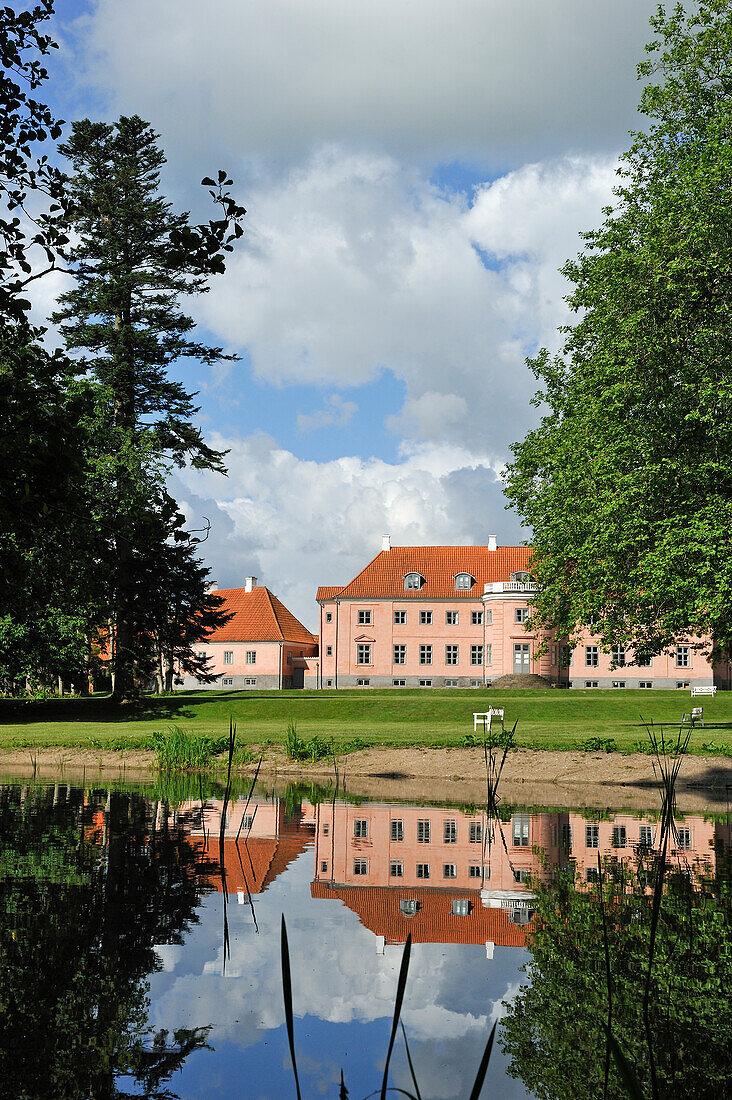 Moesgaard Manor, historical building housing the museum administration and Aarhus University offices and student facilities, located at Hojbjerg in the suburb of Aarhus, Jutland Peninsula, Denmark, Northern Europe