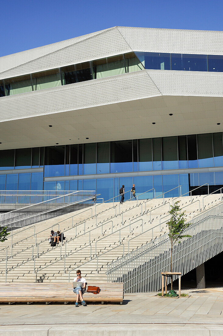 Dokk1 (by Schmidt Hammer Lassen Architects), Library and Citizens' Services on Urban Waterfront of Aarhus, Jutland Peninsula, Denmark, Northern Europe