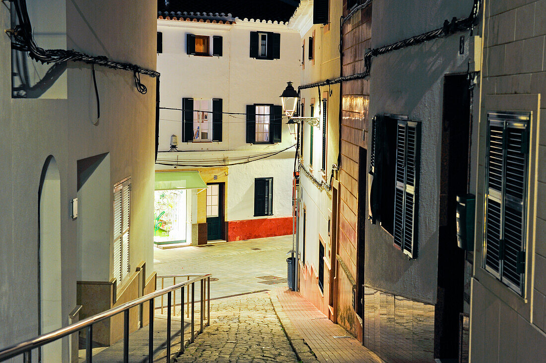 Bilbe Severo Street, city of Es Mercadal, Menorca, Balearic Islands, Spain, Europe