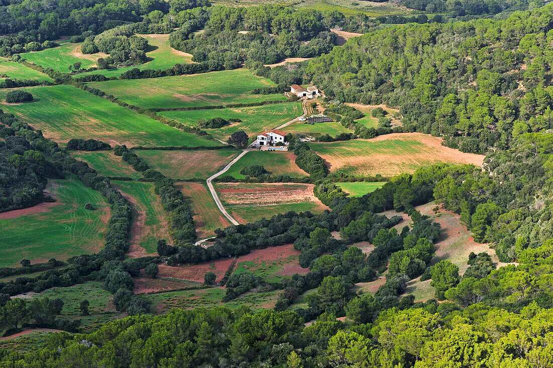 Blick vom Gipfel des Monte Toro im Norden, Es Mercadal, Insel Menorca, Balearen, Spanien, Europaa