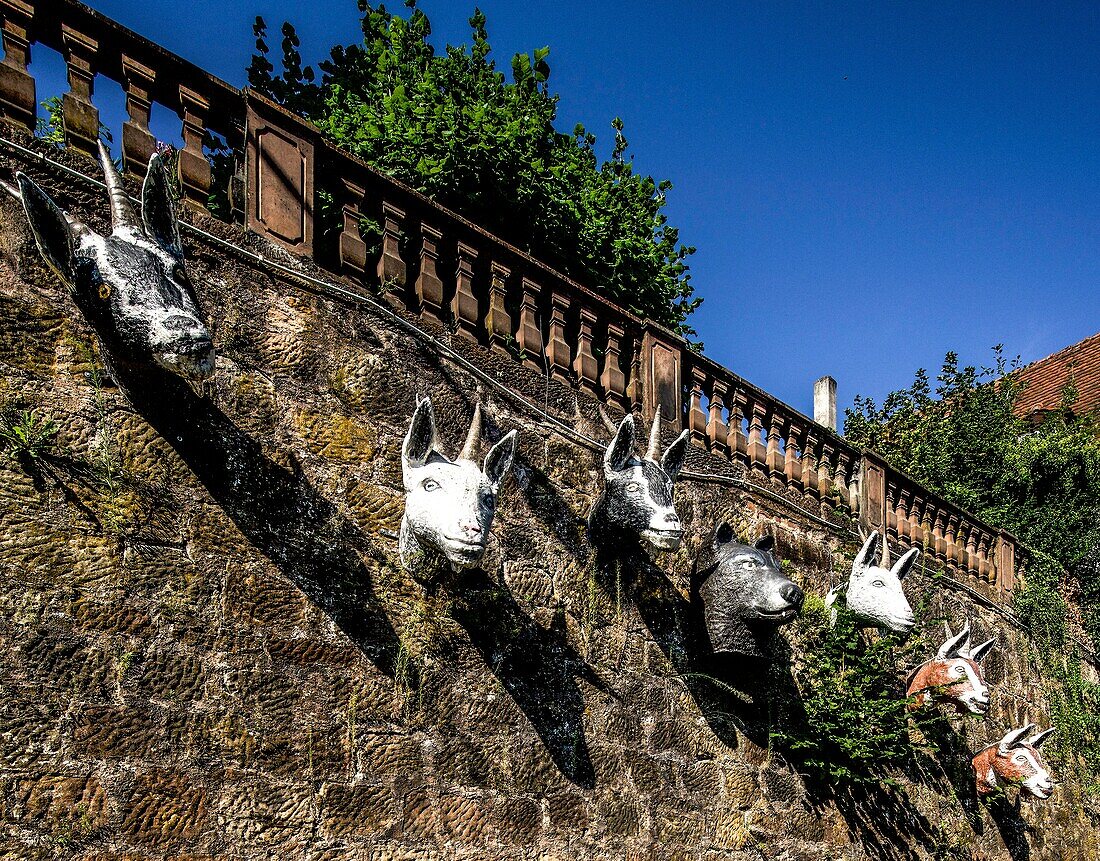 Grimm-Dich-Pfad Marburg, Der Wolf und die sieben Geislein, Marburg, Deutsche Märchenstraße, Hessen, Deutschland