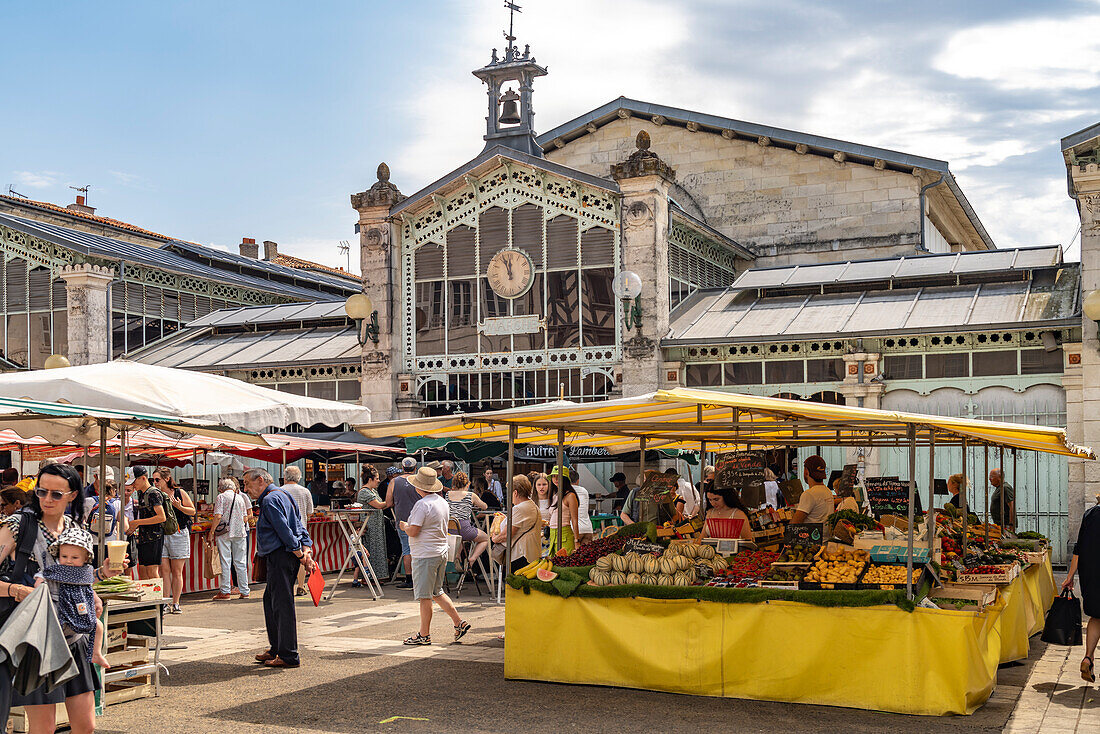  The market in La Rochelle, France, Europe 