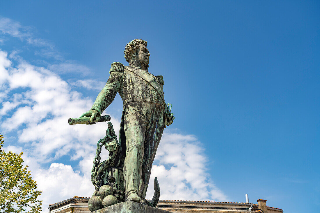  Statue Admiral Duperré in La Rochelle, France, Europe 