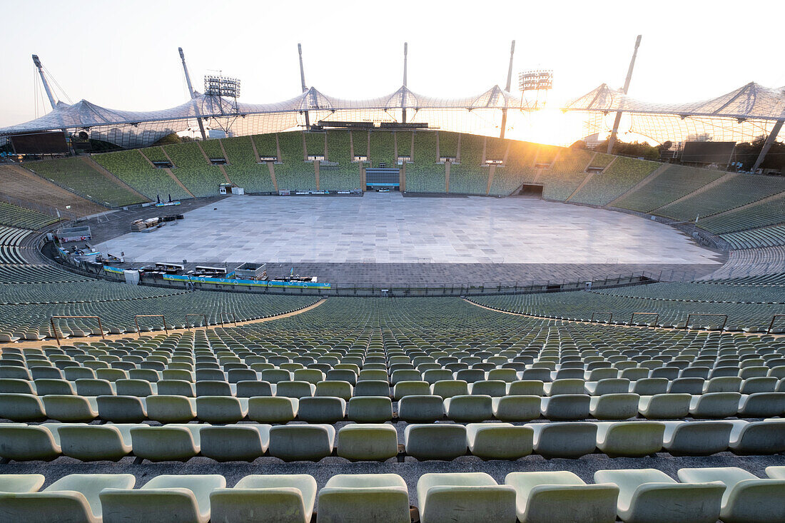  View of the Olympic Stadium, Munich, Upper Bavaria, Bavaria, Germany, Europe 