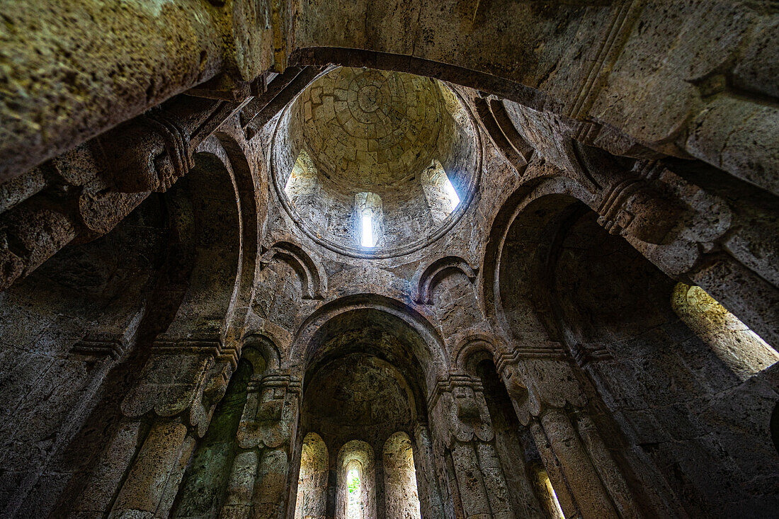 Ruins of Kvetera fortress city in the Georgian Caucasus mountains