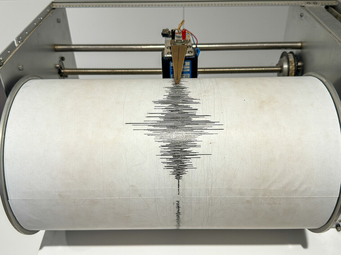 Ausschläge am Seismograph auf Lanzarote, Detail, Kanarische Inseln, Spanien