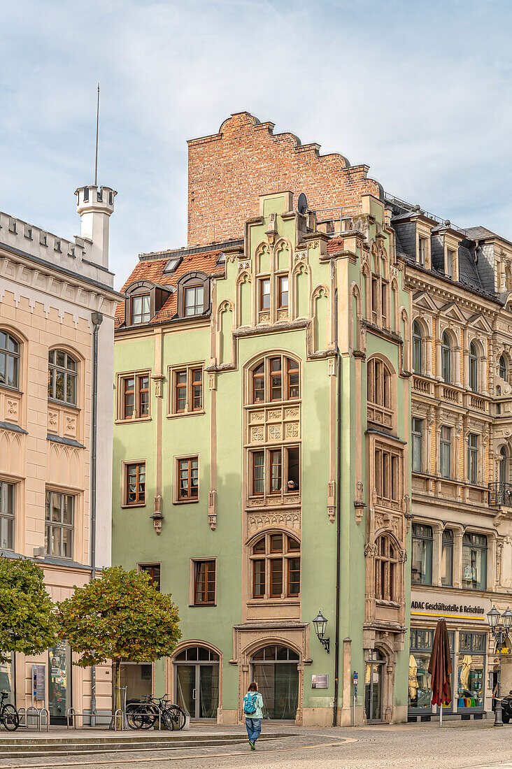 Historisches Gebäude am Hauptmarkt von Zwickau, Sachsen, Deutschland